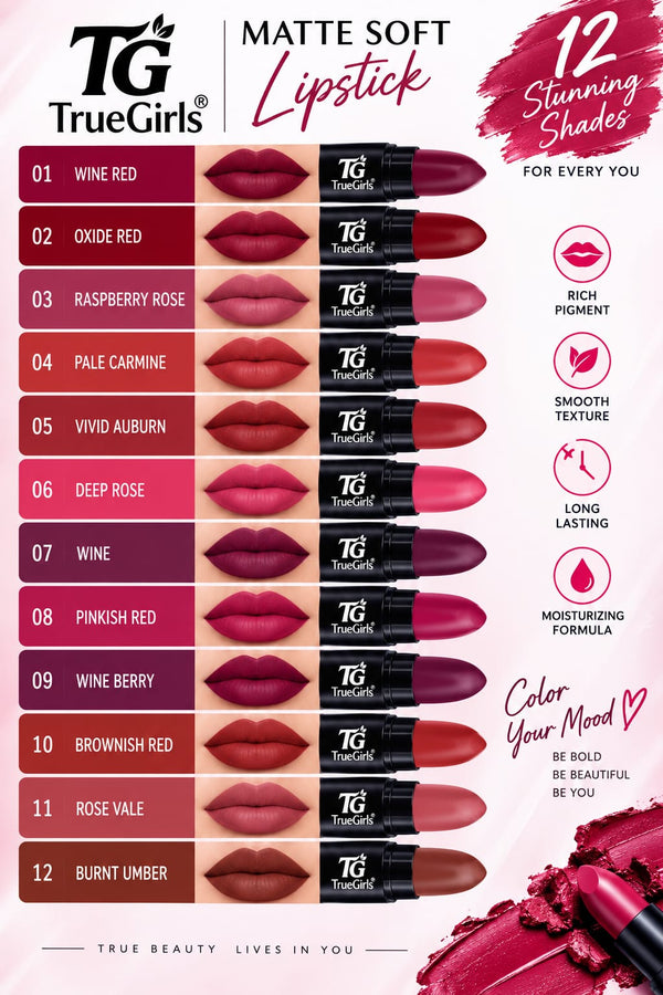 Matte Soft Lipstick – 12 Stunning Shades